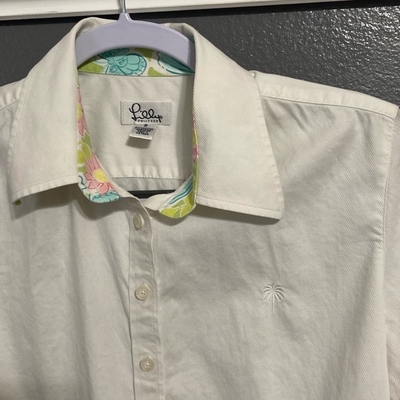 Lilly Pulitzer White Button Down Top - Picture 2 of 10